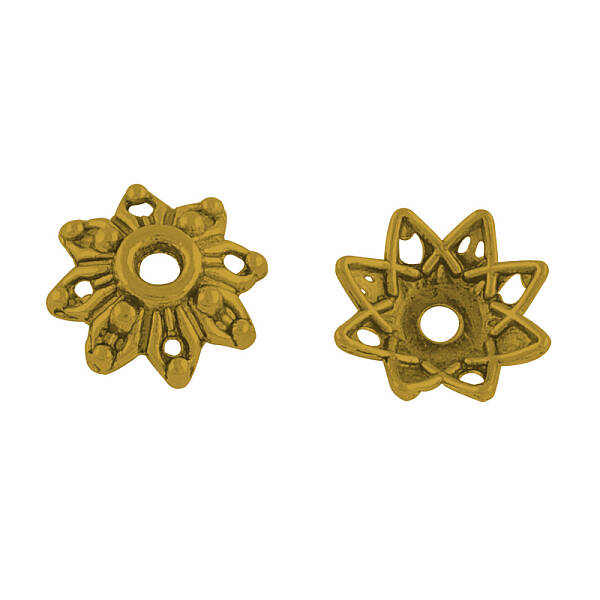 8-Petal Flower Alloy Bead Caps