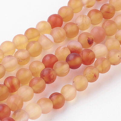 Natural Red Agate Bead Strands
