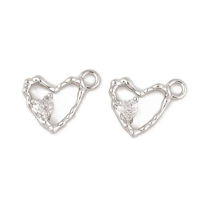 Brass Micro Pave Clear Cubic Zirconia Charms