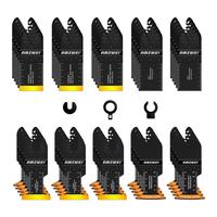Father's Day Gifts 50-100PCS Titanium Oscillating Tool Blades, Curved Edge Oscillating Saw Blades for Metal, Wood, Plastic, Q...
