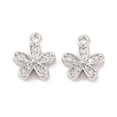Brass Micro Pave Clear Cubic Zirconia Pendants