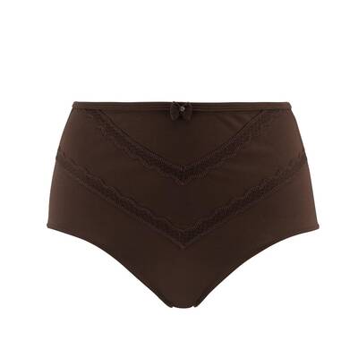 Vanessa- Silk & Organic Cotton Full Brief in Skin Tone Colours | Size: 8 | Color: Cocoa