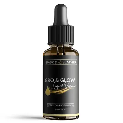 Gro & Glow Liquid Vitamins for Hair, Nails & Skin- With Biotin, Collagen and MSM