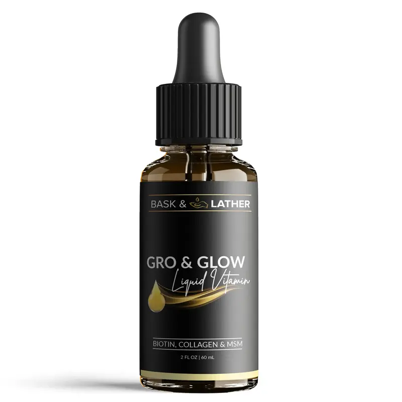Gro & Glow Liquid Vitamins for Hair, Nails & Skin- With Biotin, Collagen and MSM