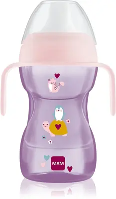 MAM Fun to Drink pink drip-free glass 270 ml
