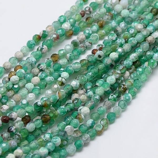Natural Fire Crackle Agate Beads Strands