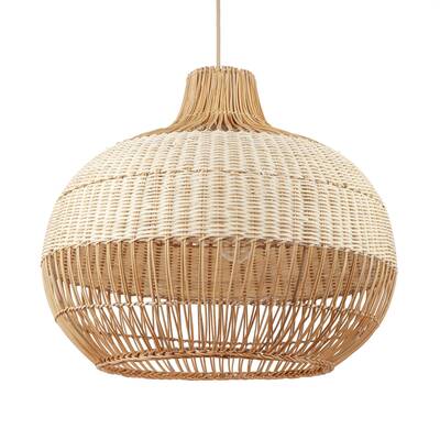 Beatrice Dome Rattan Pendant Light - stock