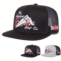 Unisex Men Poker Hip Hop Hat Mesh Hat Outdoor Adjustable Sunscreen Leisure Hat Travel Tourism Beach Vacation