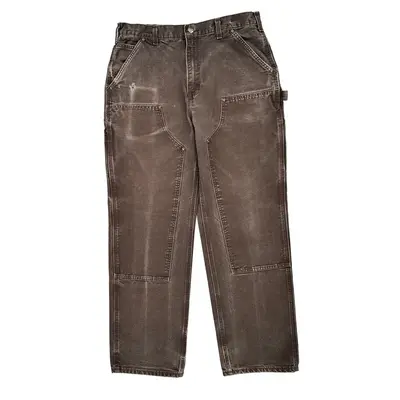 Loose Original Fit Carhartt Double Knee Carpenter Trousers - 32? Waist Brown Cotton