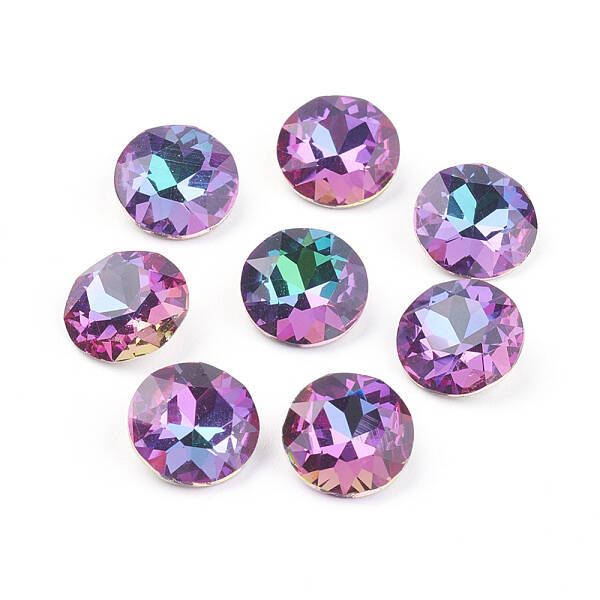 Pointed Back & Back Plated Glass Rhinestone Cabochons