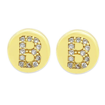Brass Micro Pave Clear Cubic Zirconia Beads