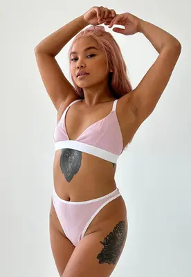 High Rise Thong, Pink | Size: XS