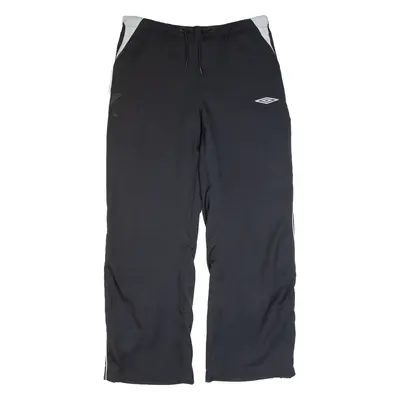 UMBRO Mesh Lined Womens Track Pants Black Straight UK 16 W30 L30