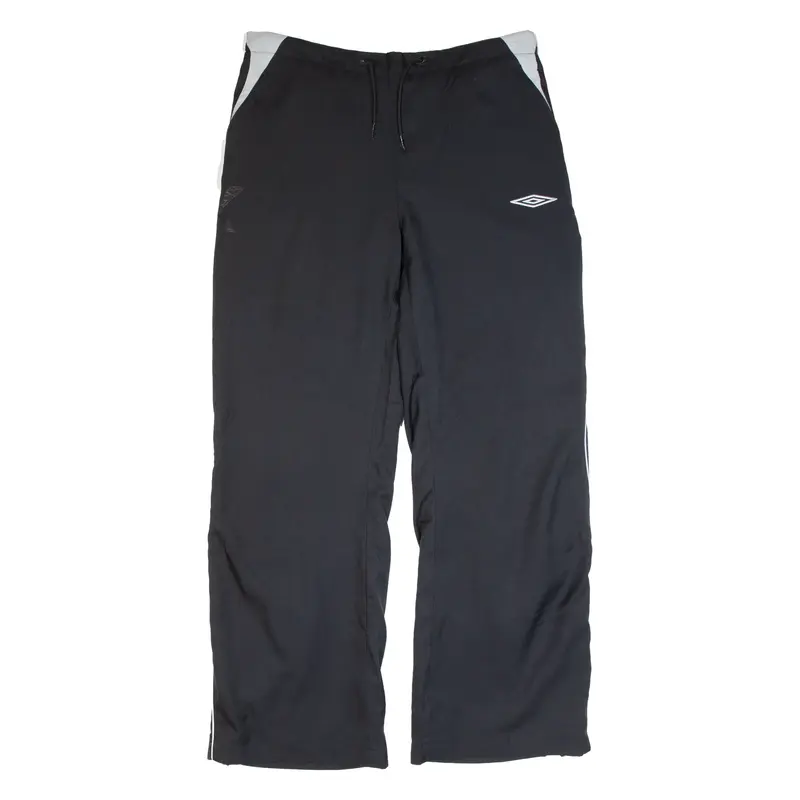 UMBRO Mesh Lined Womens Track Pants Black Straight UK 16 W30 L30