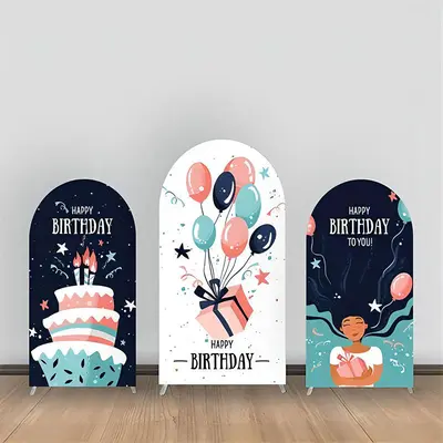 White Black Balloons Cake Birthday Arch Backdrop Kit - Aperturee
