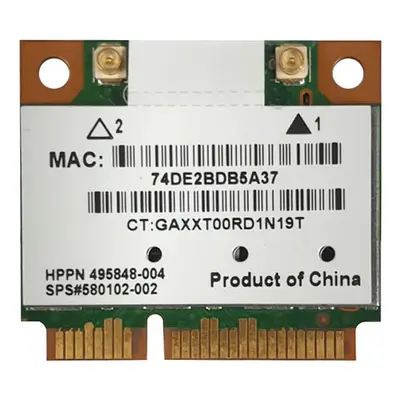 HP 495848-004 | AR5BHB92-H IEEE 802.11a/b/g/n 300Mbit/s 2.4/5GHz Dual-Band Half-Mini PCI-E Wireless LAN Card