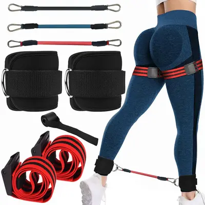 Ankle Resistance Band, Exercise Band with Ankle Straps & Blood Flow Restriction Band, Resistance Bands with Exercise Accessor...