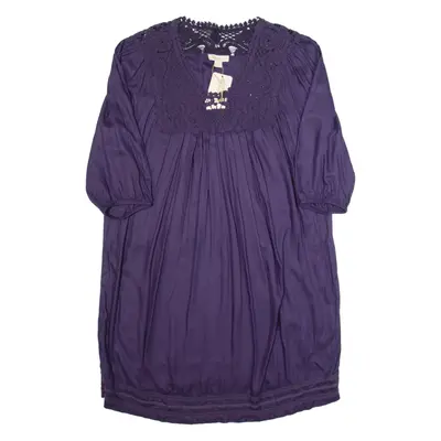 MONSOON Womens Day Dress Purple Knee Length UK 16