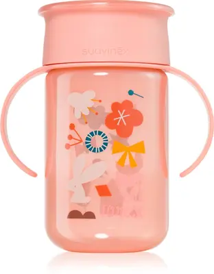Suavinex Forest 360° drip-free cup with handles 12 months pink 340 ml