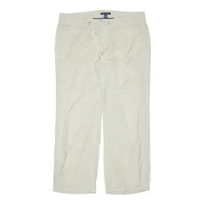 TOMMY HILFIGER Linen Blend Beige Regular Straight Trousers Womens W34 L28