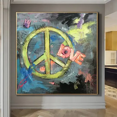 Extra Large Abstract Colorful Paintings on Canvas Modern Hipster Fine Art Love Painting Hand Painted Art Oil Painting | HIPST...