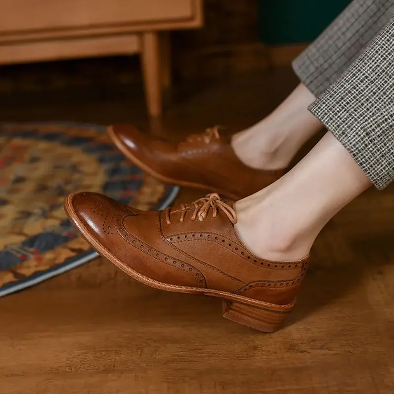 CHIKO Jaha Round Toe Block Heels Oxfords Shoes