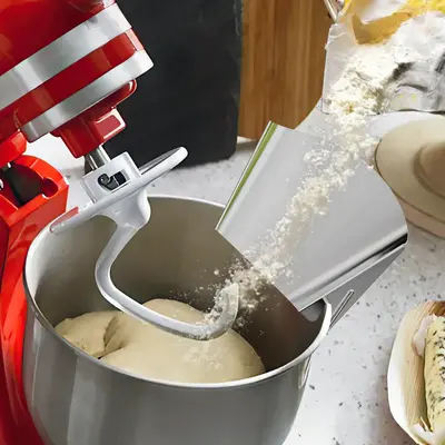 Stainless Steel Pouring Shield for KitchenAid 4.5-5 Qt Mixer Bowl - Spill Prevention Pouring Shield with Groove Design for Dr...