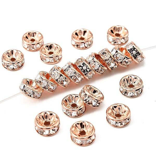 Brass Rhinestone Spacer Beads