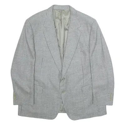 CANALI Mens Blazer Jacket Grey Wool Plaid L
