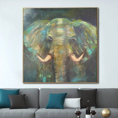 Large Original Abstract Elephant Paintings on Canvas Modern Contemporary Art Textured Oil Painting Animal Painting | GIANT