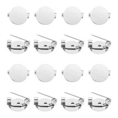 40Pcs 316 Surgical Stainless Steel Brooch Base Settings