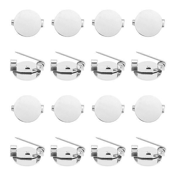 40Pcs 316 Surgical Stainless Steel Brooch Base Settings