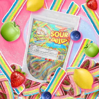 Rainbow Sour Belts - Tangy, Fruity, and Colorful Candy for a Sweet Adventure