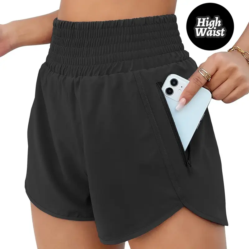 BMJL Women's Athletic Shorts High Waisted Running Shorts Pocket Sporty Shorts Gym Elastic Workout Shorts  #September Restock ...
