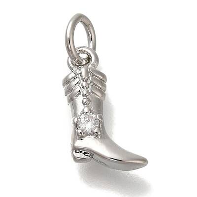 Rack Plating Brass Micro Pave Cubic Zirconia Charms