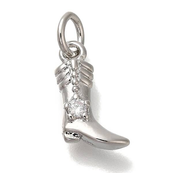 Rack Plating Brass Micro Pave Cubic Zirconia Charms