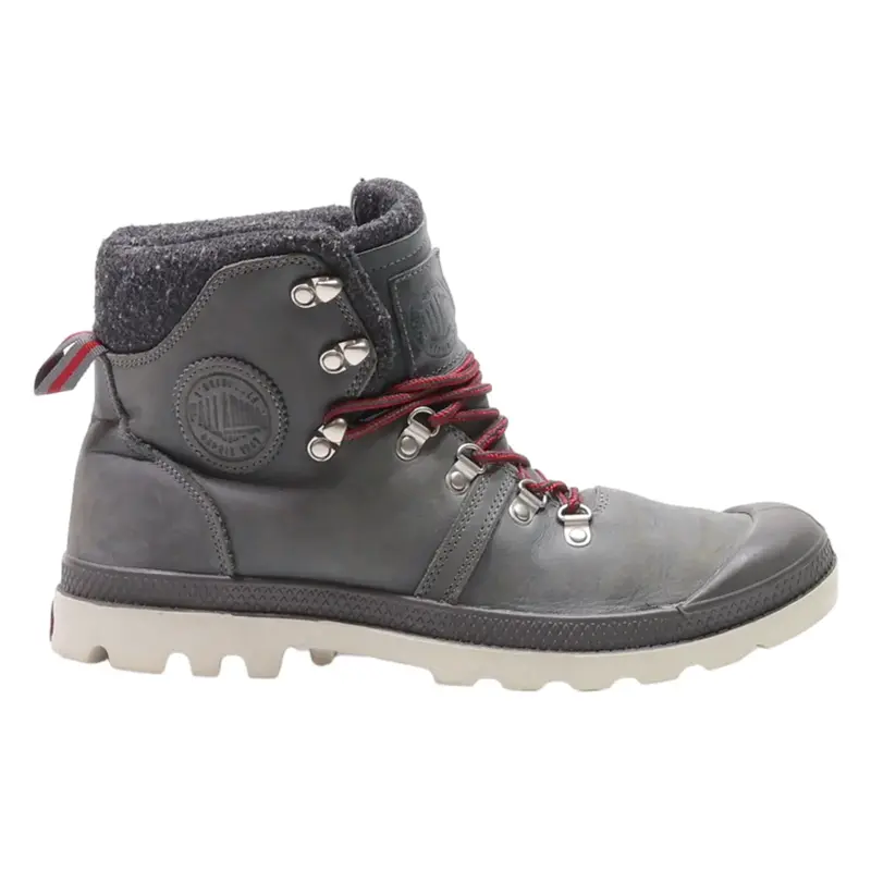 PALLADIUM Lace-Up Boots Grey Leather Mens UK 9