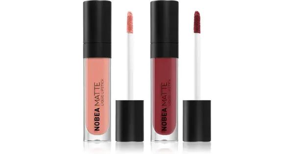 NOBEA Day-to-Day Matte Lip Set for Women Maroon #M10 Matte Liquid Lipstick 7ml + Dusty Pink #M02 matte liquid lipstick 7ml