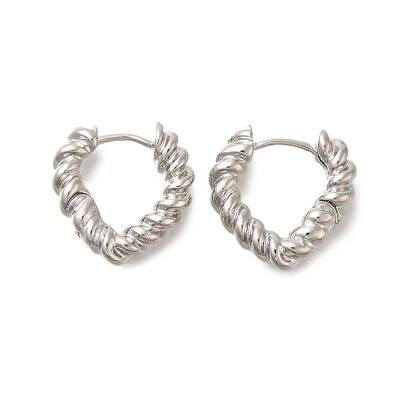 Rack Plating Twist Brass Hoop Earrings