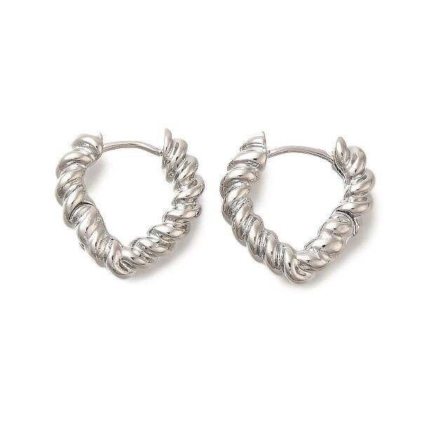 Rack Plating Twist Brass Hoop Earrings