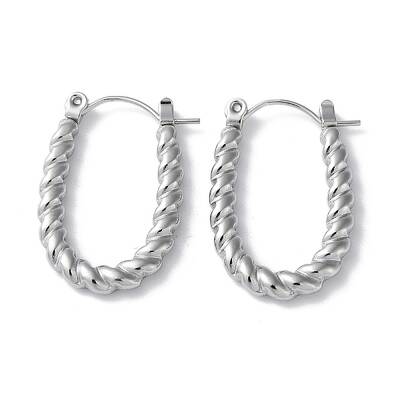 Non-Tarnish 304 Stainless Steel Twist Hoop Earrings