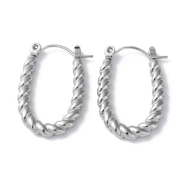 Non-Tarnish 304 Stainless Steel Twist Hoop Earrings
