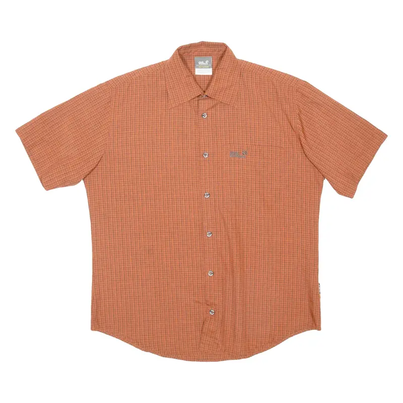JACK WILLS Mens Shirt Orange Check S