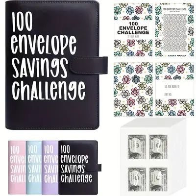 100 Days Money Saving Challenge Coin Envelope Budget Storage Book - Binding Covers with Daily Savings Tracker, Habit-Forming ...