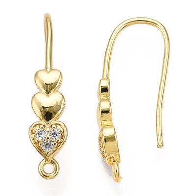 Brass Micro Pave Cubic Zirconia Earrings Hooks