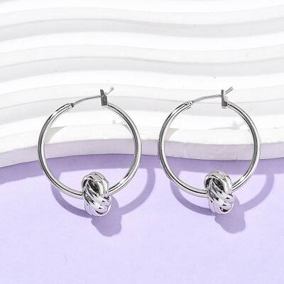 Brass Twist Hoop Earrings for Women