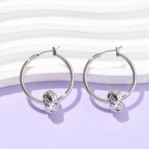 Brass Twist Hoop Earrings for Women