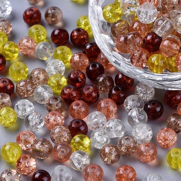 Baking Painted Crackle Glass Beads