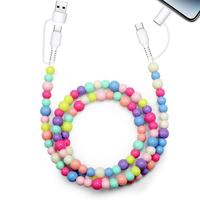 Beaded 4-in-1 Charging Cords - 3.3ft charger for all device USBC & Lightening Compatible with iPhone 16/15, iPad, Samsung, La...
