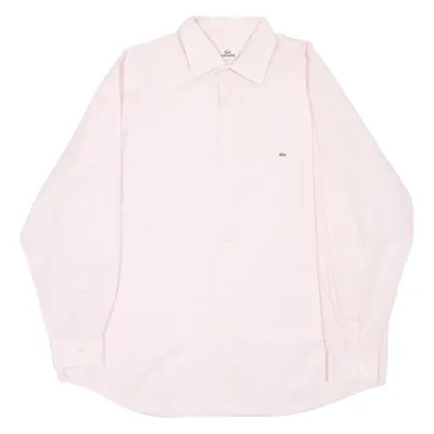 LACOSTE Mens Plain Shirt Pink Long Sleeve XL
